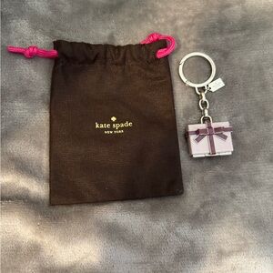 Kate Spade Present Bag Charm/Key Chain with Dust Bag. NWOT